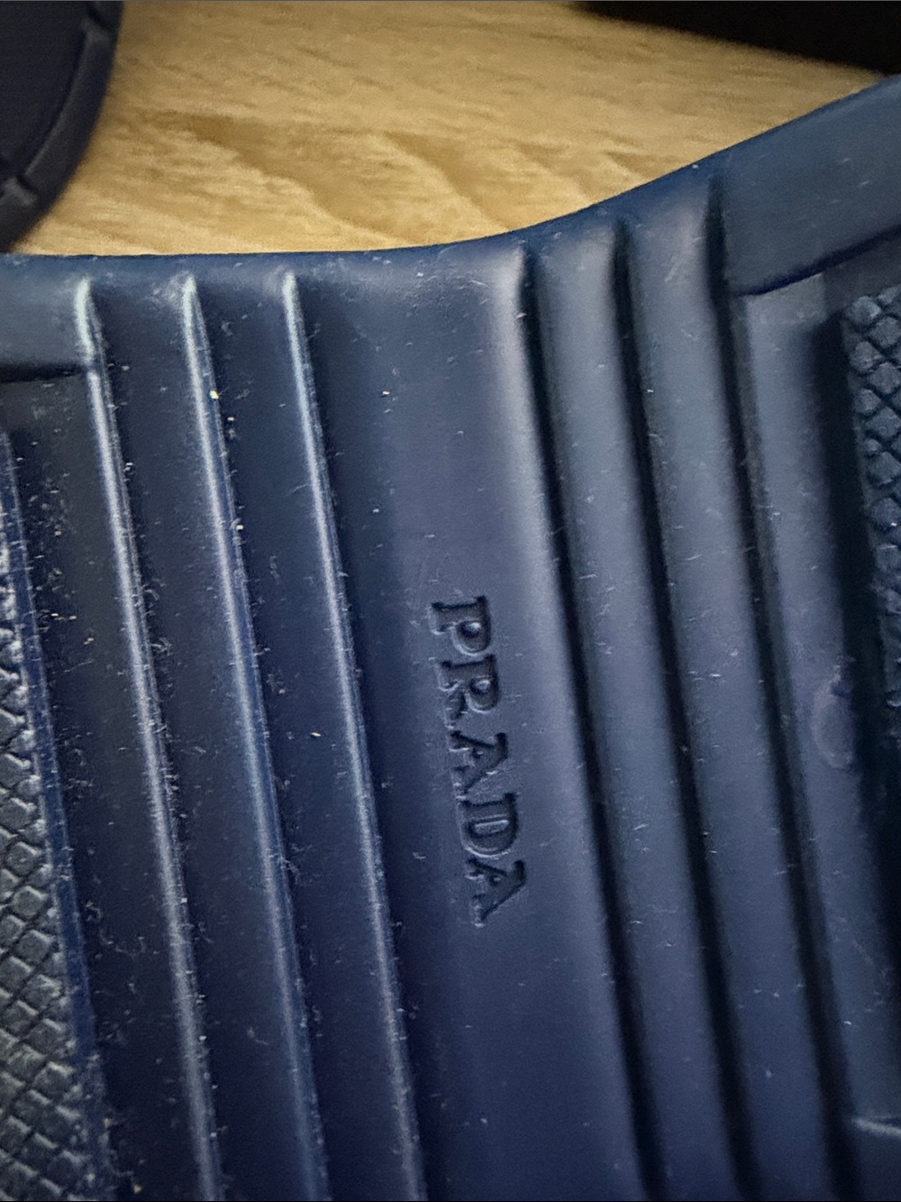 Prada Men’s Blue and White Leather-Trim Sneakers - Picture 14 of 15